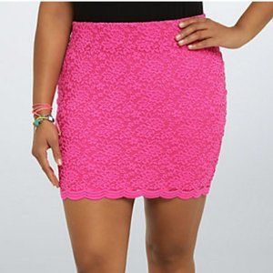 Torrid 0 Pink Lace Mini Skirt